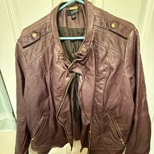 a.n.a Dark Brown Leather Jacket for Women